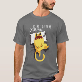 Do not disturb Cute Funny Kitty Cat Nap Computer W T-Shirt