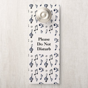 Do Not Disturb Cute Musical Notes Pattern Door Hanger