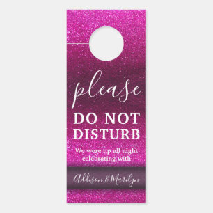 Do Not Disturb Elegant Glitter Cute Wedding Hotel Door Hanger