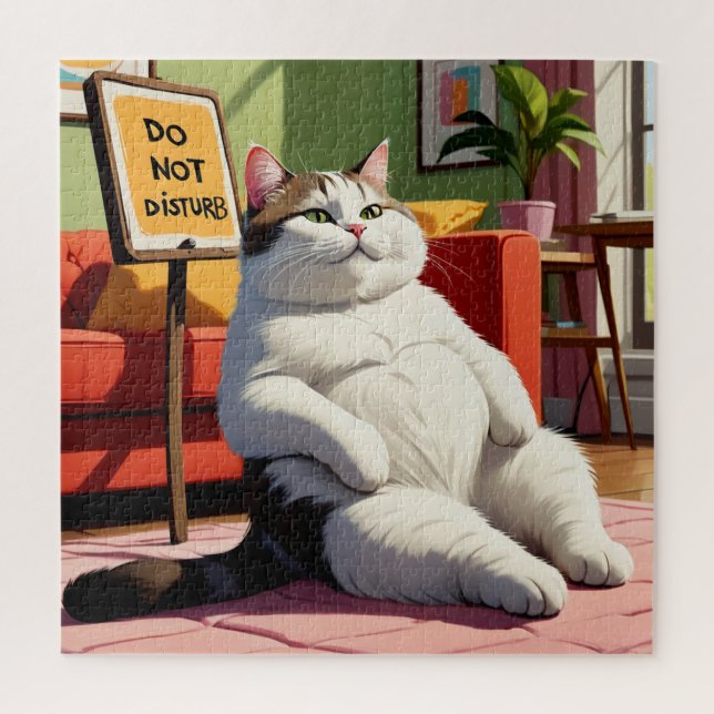 Do not Disturb Fat Cat Funny  Jigsaw Puzzle (Vertical)