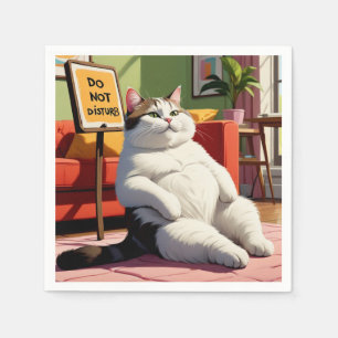 Do not Disturb Fat Cat Funny  Napkin