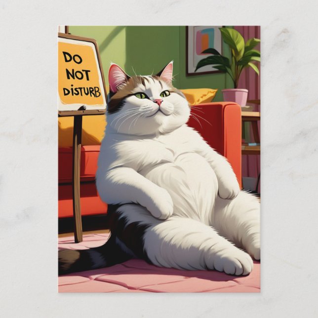 Do not Disturb Fat Cat Funny  Postcard (Front)