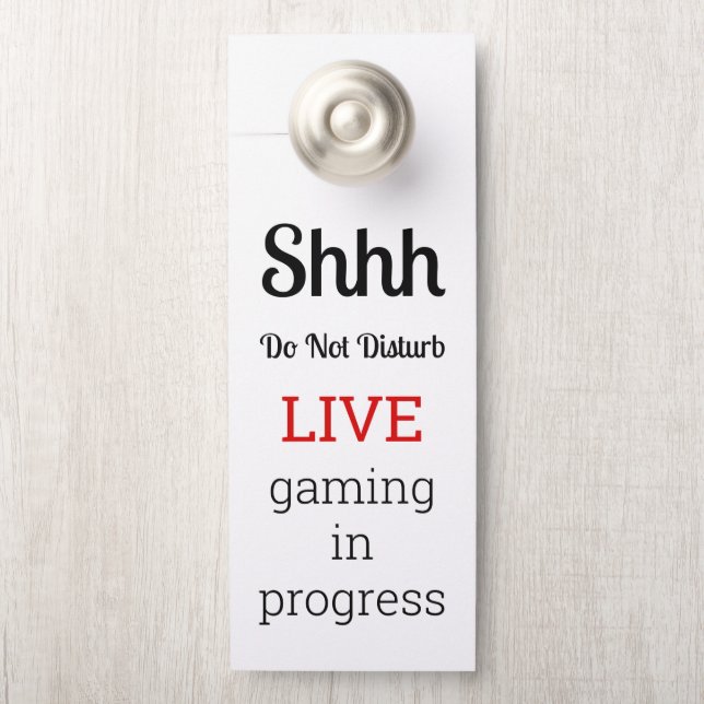 Do Not Disturb Gaming In Progress Door Hanger (On Knob)