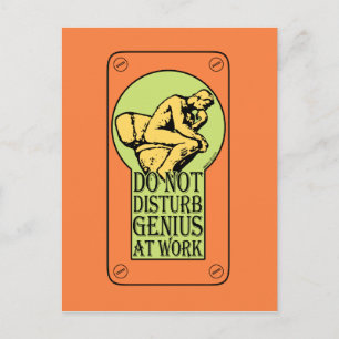 Do Not Disturb, Genius At Work (Colour lock hole) Postcard