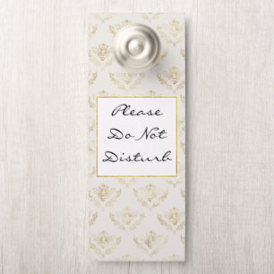 Do Not Disturb Gold Bumble Bee & Crown Pattern Door Hanger