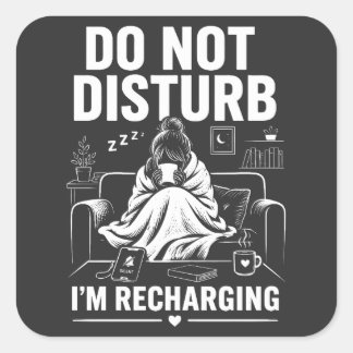 Do Not Disturb Introvert Mode Square Sticker