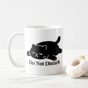 Do Not Disturb Lazy Black Cat Mug Cute Cat