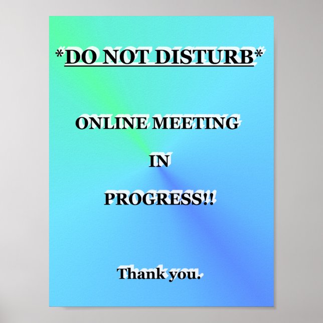 *DO NOT DISTURB* MEETING IN PROGRESS!! Thank you. Poster (Front)