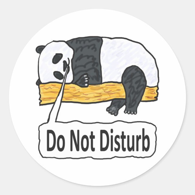 Do Not Disturb Panda Classic Round Sticker (Front)