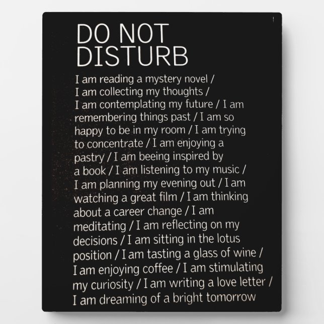 Do not disturb plaque (Front)