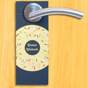 Do Not Disturb Please Knock 2-Sided Funny Doughnut Door Hanger