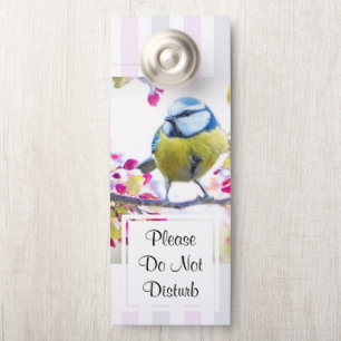 Do Not Disturb Pretty Blue & Yellow Bird Door Hanger
