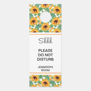 Do Not Disturb Pretty Yellow Sunflowers Pattern Door Hanger