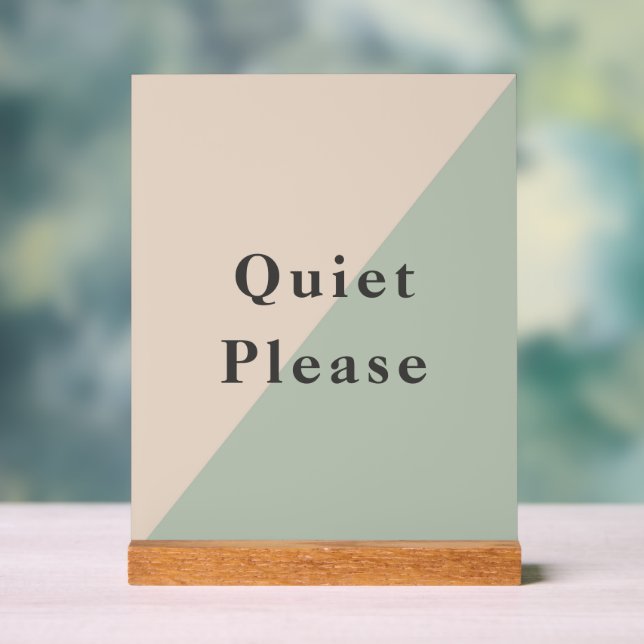 Do Not Disturb Quiet Please Productivity Acrylic Sign (Neutral)
