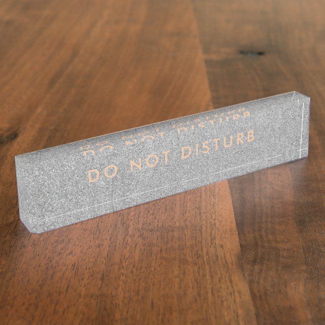 Do Not Disturb Sign Rose Gold Custom Nameplate (Side)