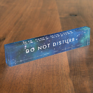 Do Not Disturb Sign Star Night Sky Space Business Nameplate