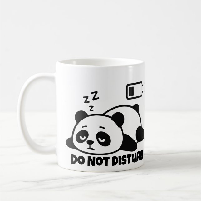Do Not Disturb Sleeping Panda Cute Lazy Funny Coffee Mug (Left)