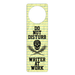 Do Not Disturb Writer at Work Skull Door Hanger