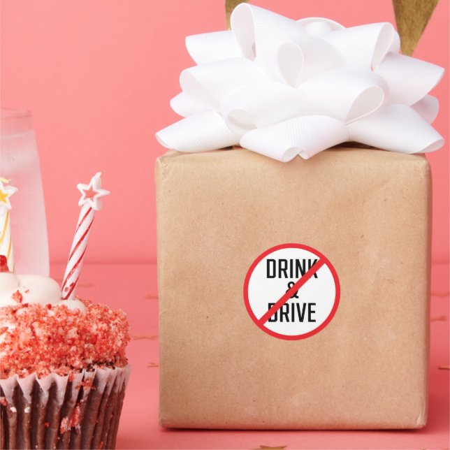 Do Not Drink and Drive Sign Classic Round Sticker (Party)