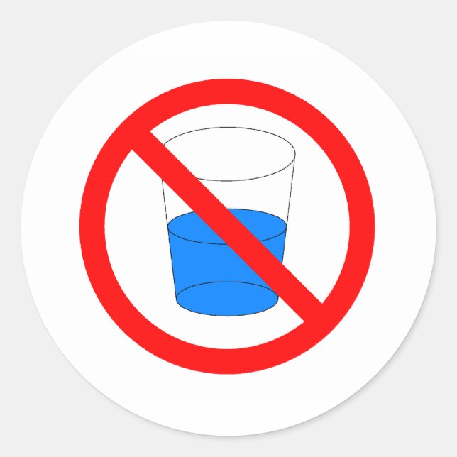 Do Not Drink Water Classic Round Sticker (Front)