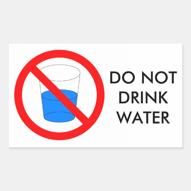 Do not drink water sign sticker (Front)