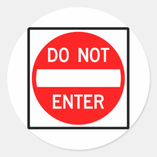 Do Not Enter Highway Sign Classic Round Sticker