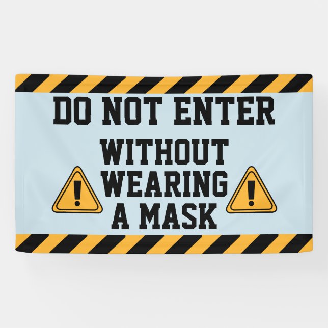 Do Not Enter Without Mask Banner (Horizontal)