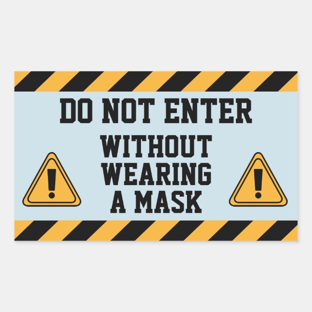 Do Not Enter Without Mask Sticker (Front)