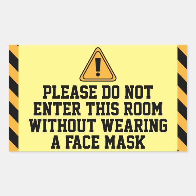 Do Not Enter Without Mask Sticker (Front)