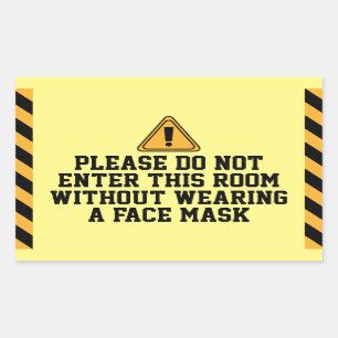 Do Not Enter Without Mask Sticker