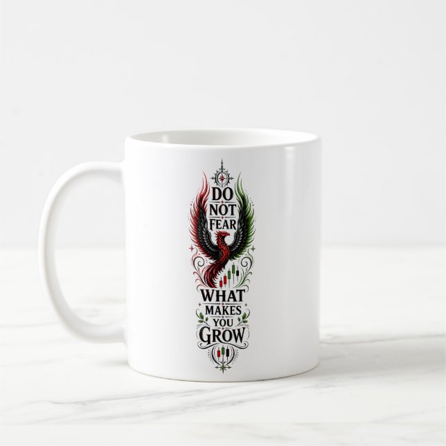 Do Not Fear What Makes You Grow Trader Mindset Coffee Mug (Left)