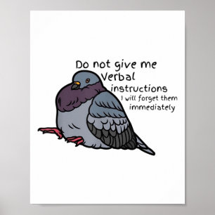 Do Not Give Me Verbal Instrutions I Will Forget Th Poster