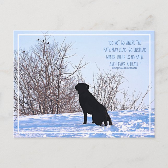 Do Not Go Where The Path May Lead Emerson Quote Postcard (Front)