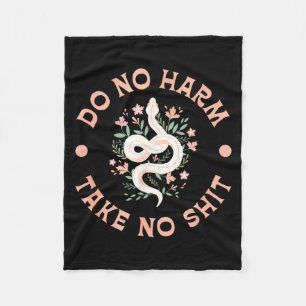 Do Not Harm Take No Funny Sarcastic Quotes Sarcasm Fleece Blanket