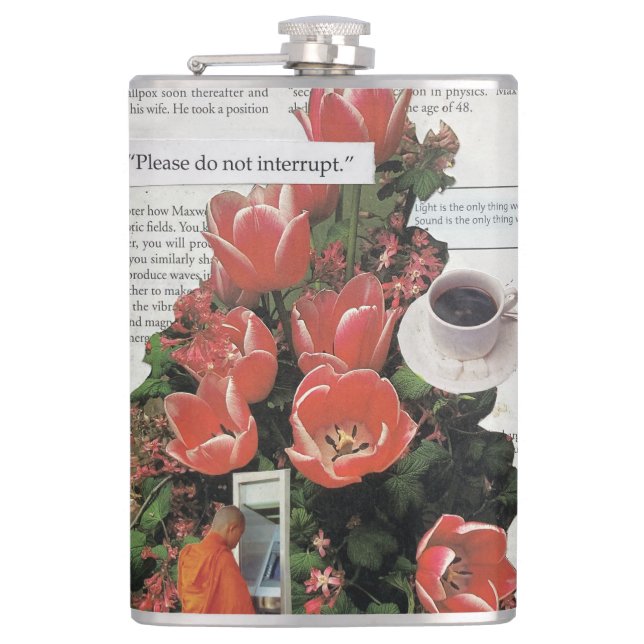 Do Not Interrupt Money Morning Coffee Tea Time Hip Flask (Front)