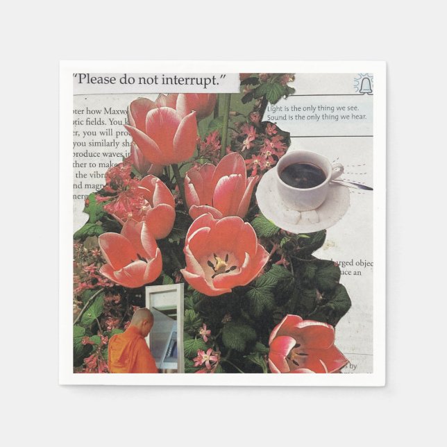 Do Not Interrupt Money Morning Coffee Tea Time Napkin (Front)