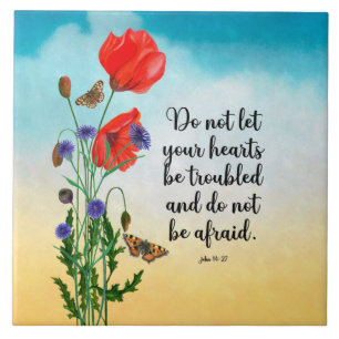 Do not let your hearts be troubled tile