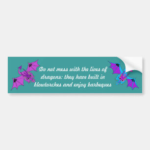 do not mess with dragons bumper sticker