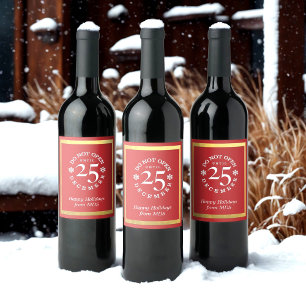 Do Not Open 25th December Christmas Wine Label
