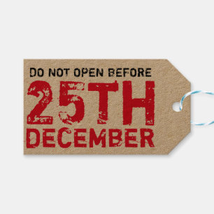 Do not open before 25th december gift tags