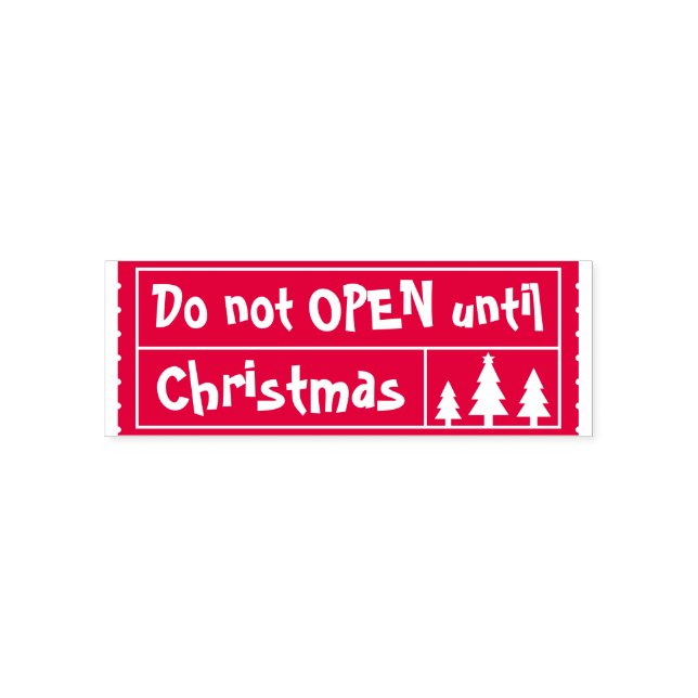 Do Not Open • Christmas Trees Firs Winter Ticket Self-inking Stamp (Design)