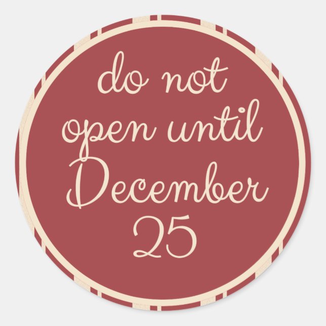 Do Not Open til Dec 25 Stickers by Scarebaby (Front)