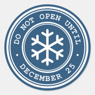 Do Not Open Until Blue Christmas Gift Tag