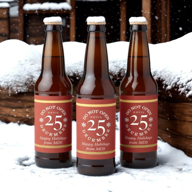 Do Not Open Until Christmas Beer Labels (Do not open until Christmas beer labels just for you. Add your name!)