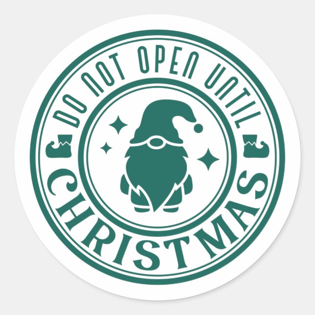 Do Not Open Until Christmas Classic Round Sticker (Front)