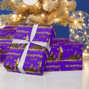 Do not open until Christmas Eve Purple Wrapping Paper