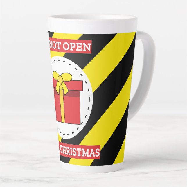 Do Not Open Until Christmas Latte Mug (Right Angle)