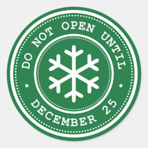 Do Not Open Until Green White Gift Tag