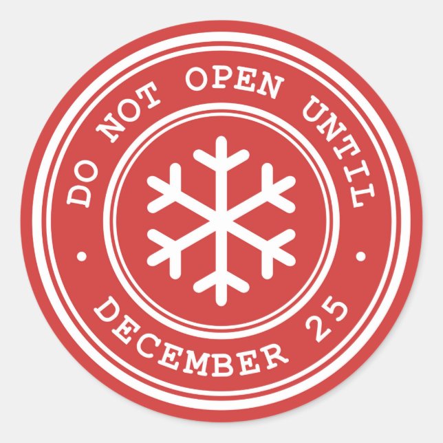 Do Not Open Until Red Christmas Gift Tag (Front)
