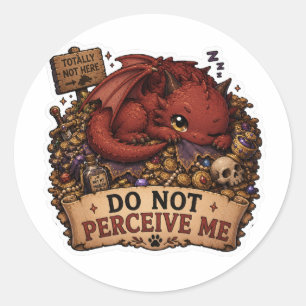 Do Not Perceive Me Funny Sleeping Dragon Sticker